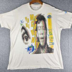 Vintage Paul McCartney Shirt Mens XL World Tour 1989/90 Brockum Mac Is Back